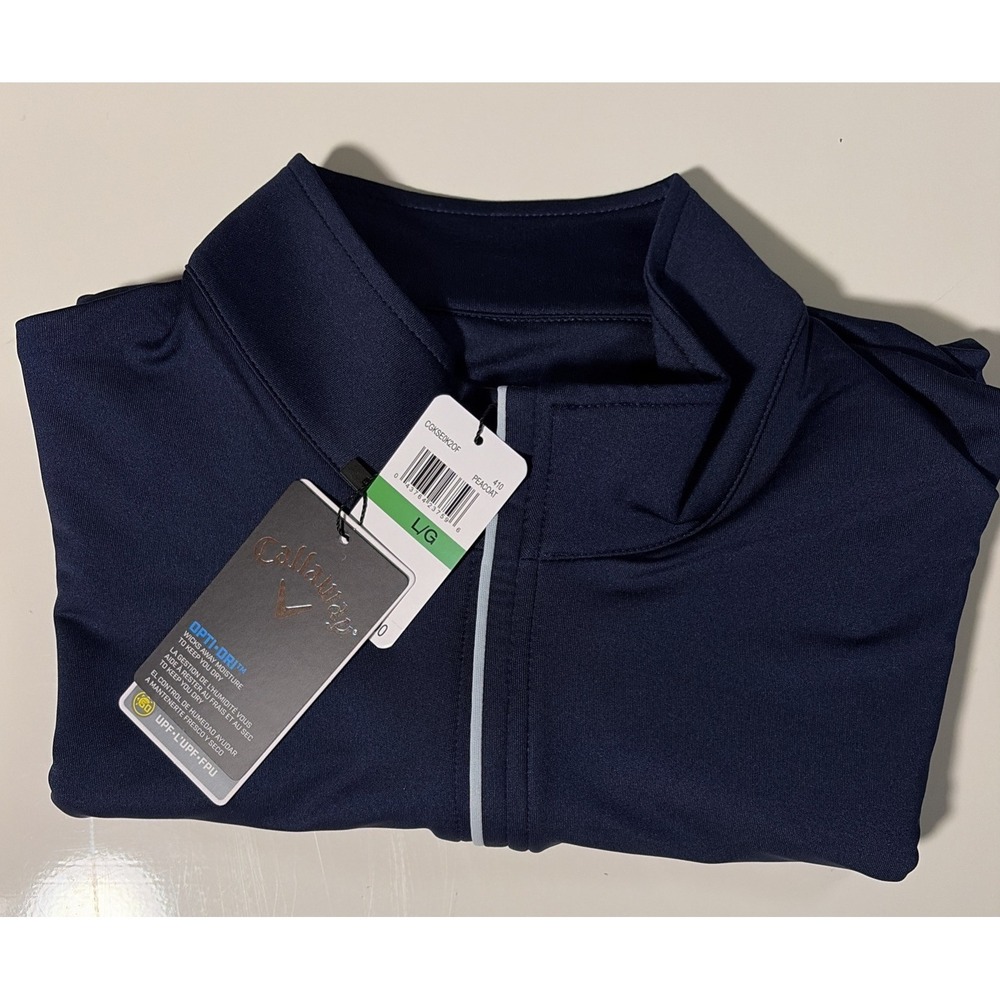 Callaway Opti-Dri Series Men's Quarter Zip - Navy Blue Pullover - Men's Large